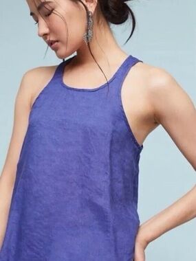 Maeve Purple Linen Racerback Camisole